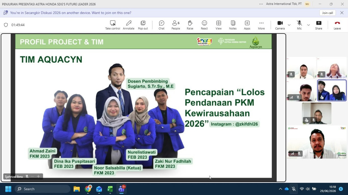 Mahasiswa Samarinda Lolos ke Nasional Astra Honda SDGs Future Leaders 2026
